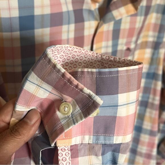 Tommy Bahama Sarasota Stretch Multicolor Plaid Button Down Shirt Size XL - Picture 9 of 12